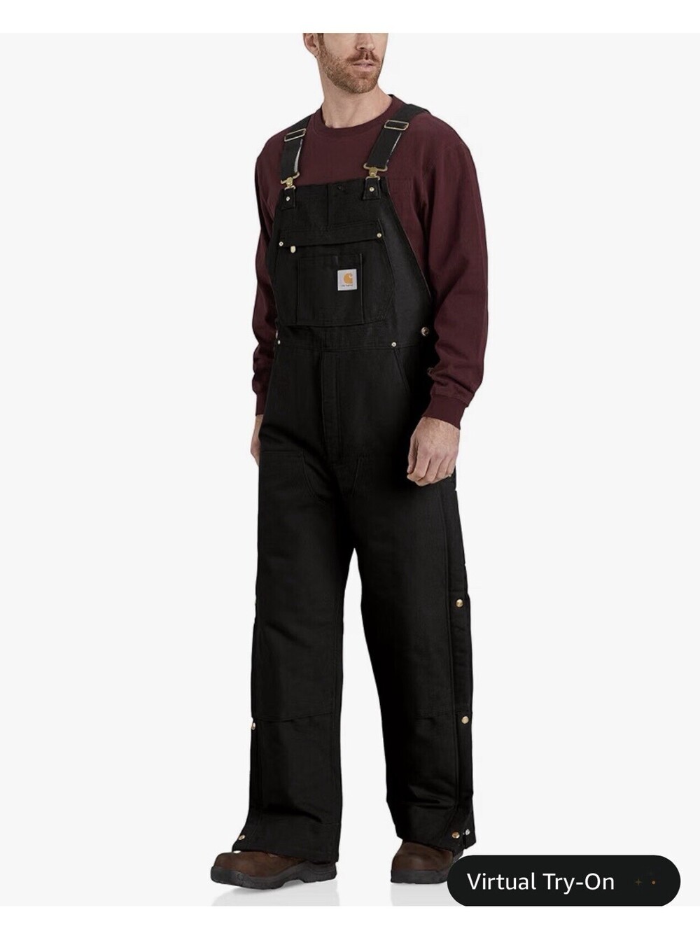 Carhartt Men's Loose Fit Firm Duck Insulated Bib Overall Medium/Tall NWT